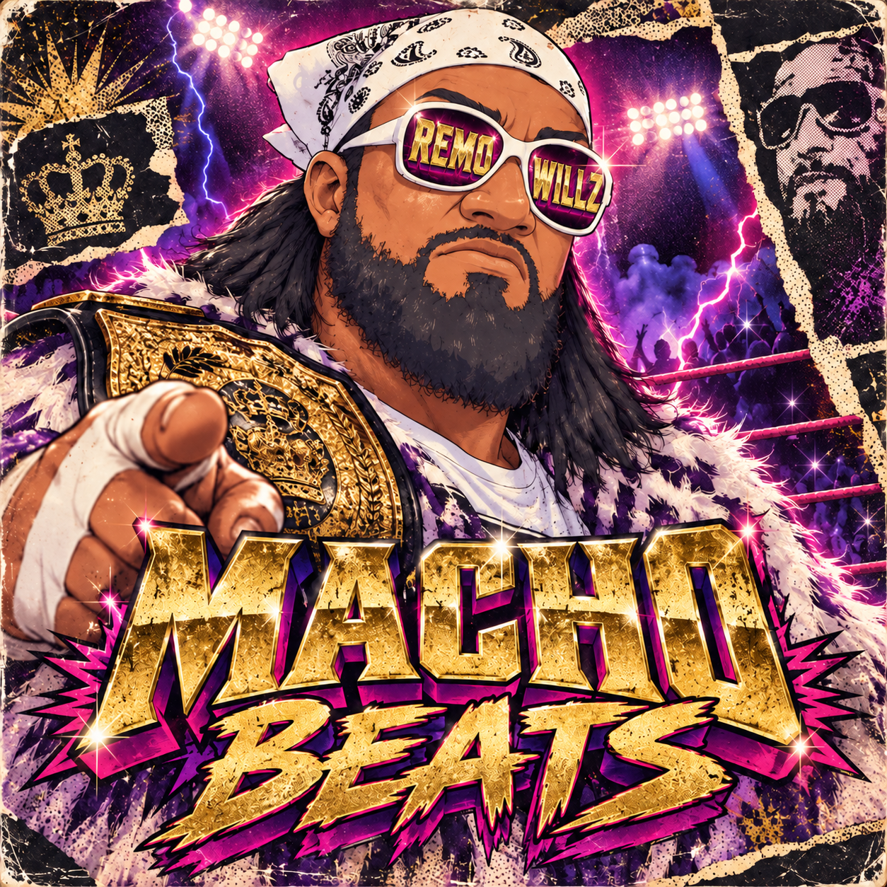 Macho Beats cover with Remo and Willz in the glasses